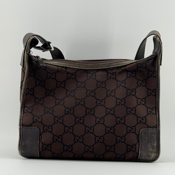 Vintage Gucci Shoulder Bag Brown GG Monogram Canvas - Picture 1 of 15